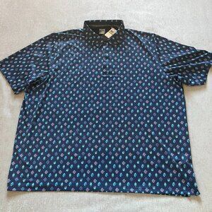NWT Callaway Golf Polo Opti-Dri Shirt Men 4XLT Blue Cocktail Short Sleeve NEW